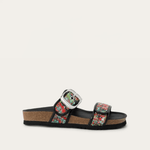 NAOT Nashville Sandal - Pink & White Tweed/Black Leather - Juli's Wearable Art