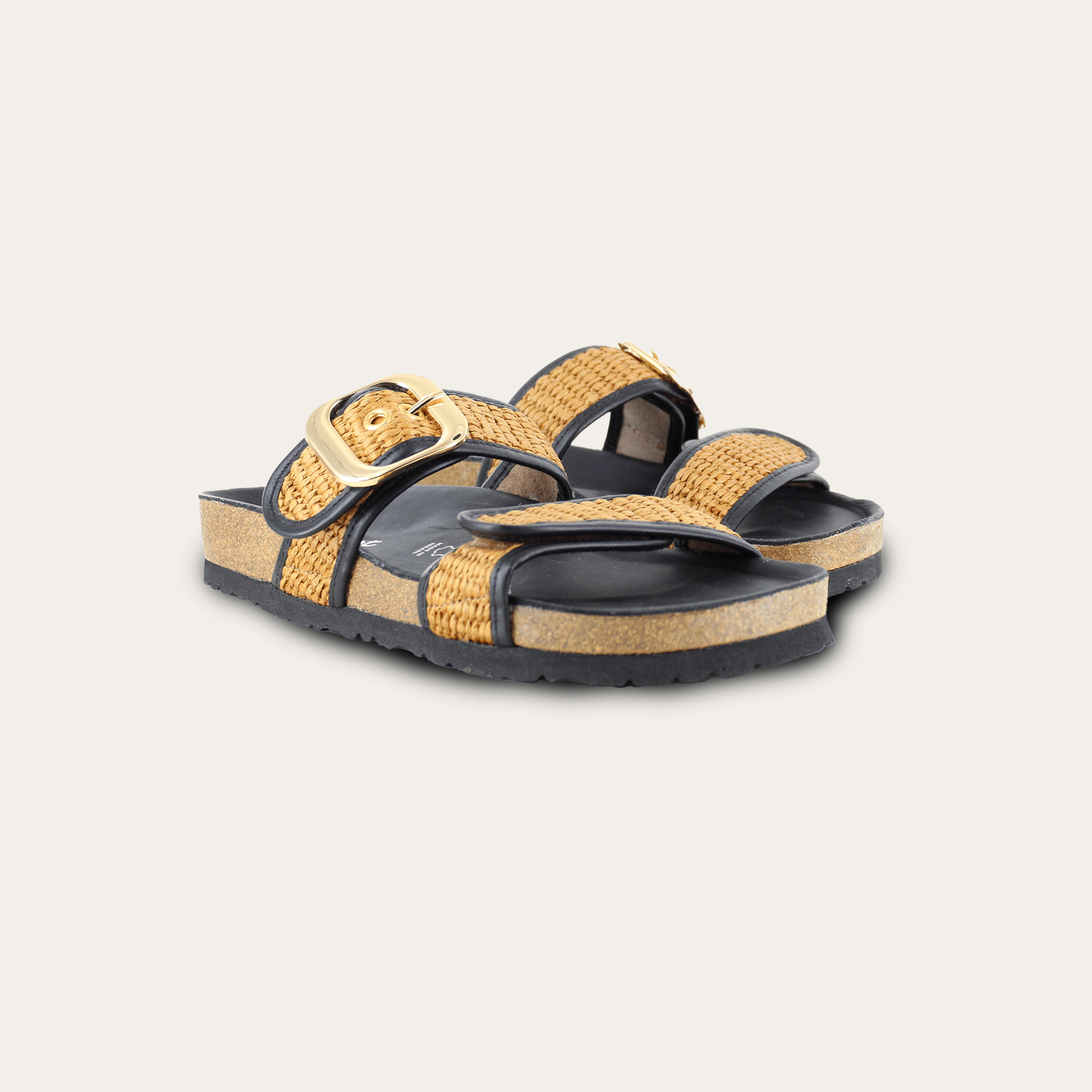 NAOT Nashville Sandals | Soft Black Leather & Raffia - Juli's Wearable Art