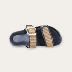 NAOT Nashville Sandals | Soft Black Leather & Raffia - Juli's Wearable Art
