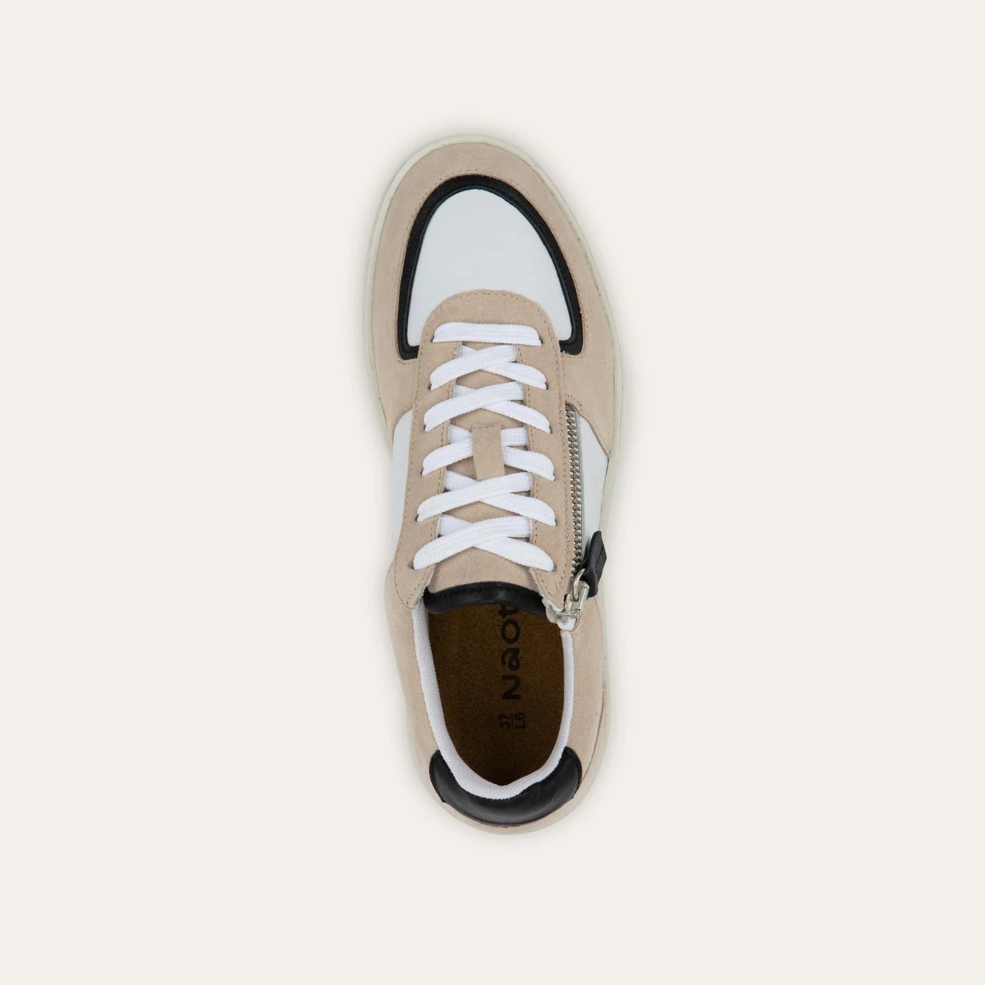 NAOT Newbury Sneaker | Almond/White/Black Combo - Juli's Wearable Art