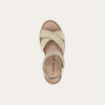 NAOT Pavlova Sandal - Radiant Gold Leather / Blonde Raffia - Juli's Wearable Art
