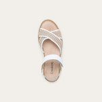 NAOT Pavlova Sandal - White Leather / Sand Raffia - Juli's Wearable Art