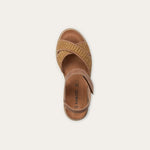 NAOT Pavlova Sandals - Latte Brown Leather / Golden Brown Raffia - Juli's Wearable Art