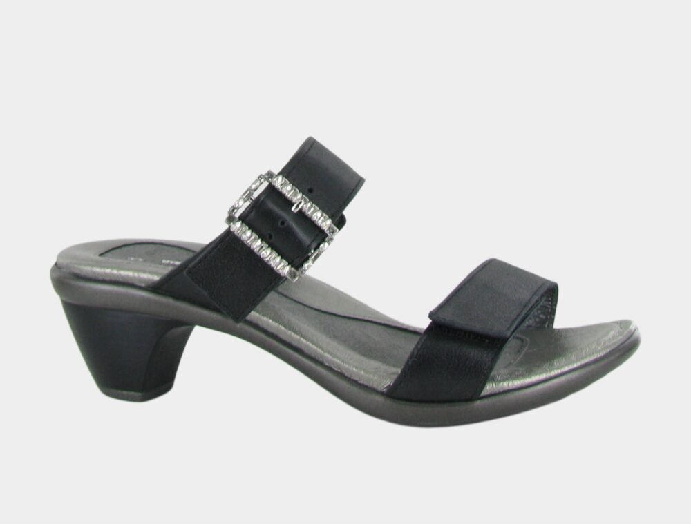 NAOT Recent Sandal - Shiny Black Leather - Juli's Wearable Art