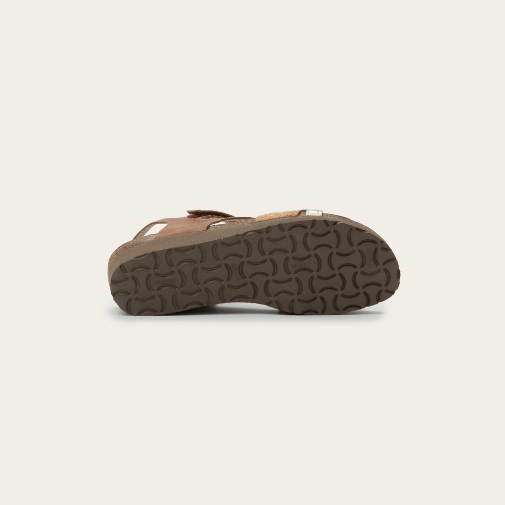 NAOT Sophia Sandal - Latte Brown Leather / Cork Leather / Radiant Gold Leather - Juli's Wearable Art