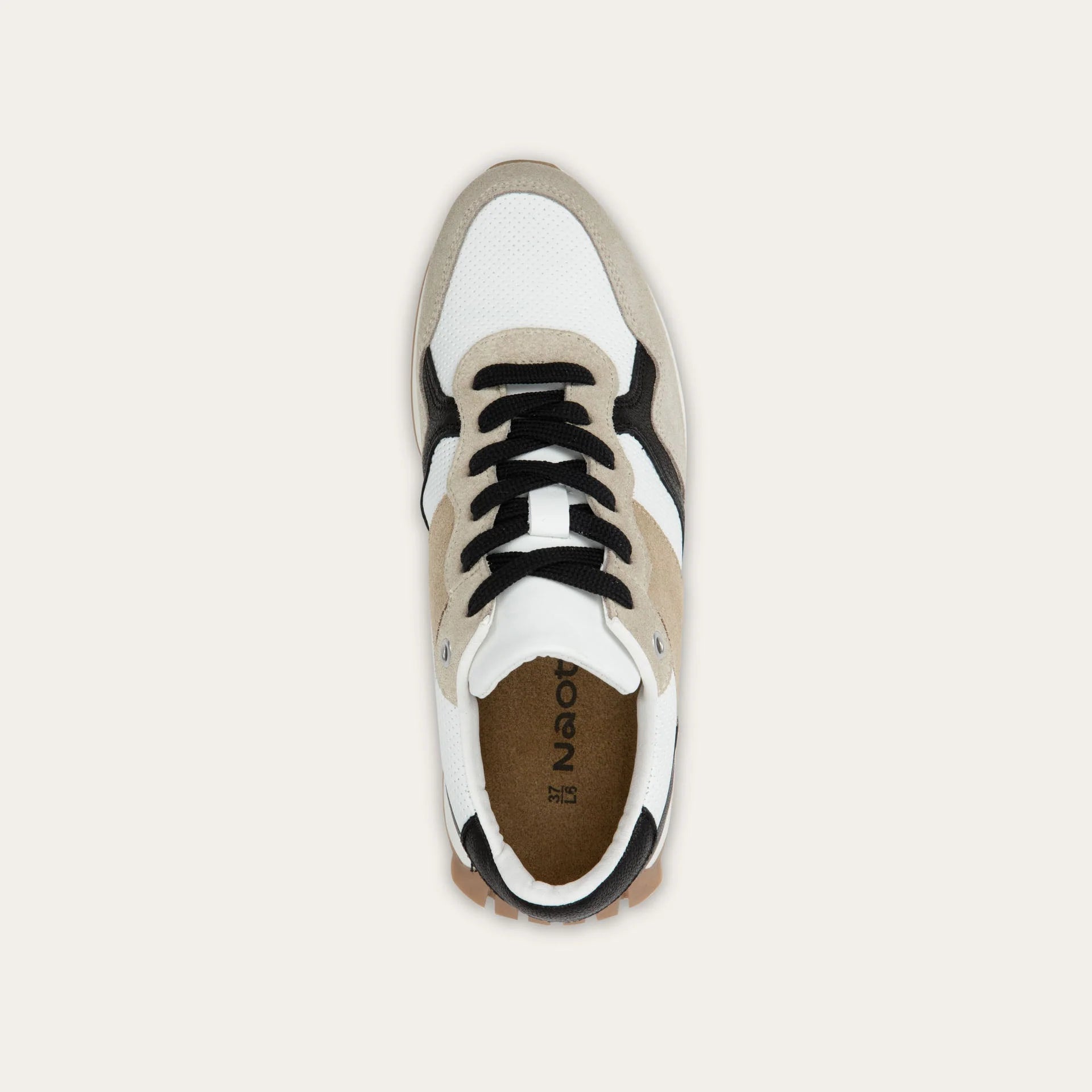 NAOT Sunset - Gray/Neutral/Black Combo with Black Laces - Juli's Wearable Art