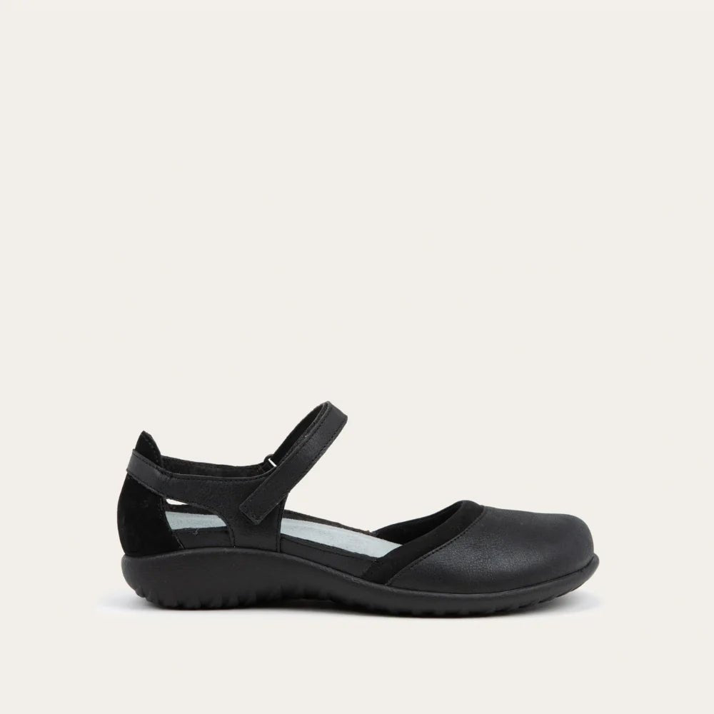 NAOT Tekapo | Shiny Black Leather + Black Velvet Nubuck