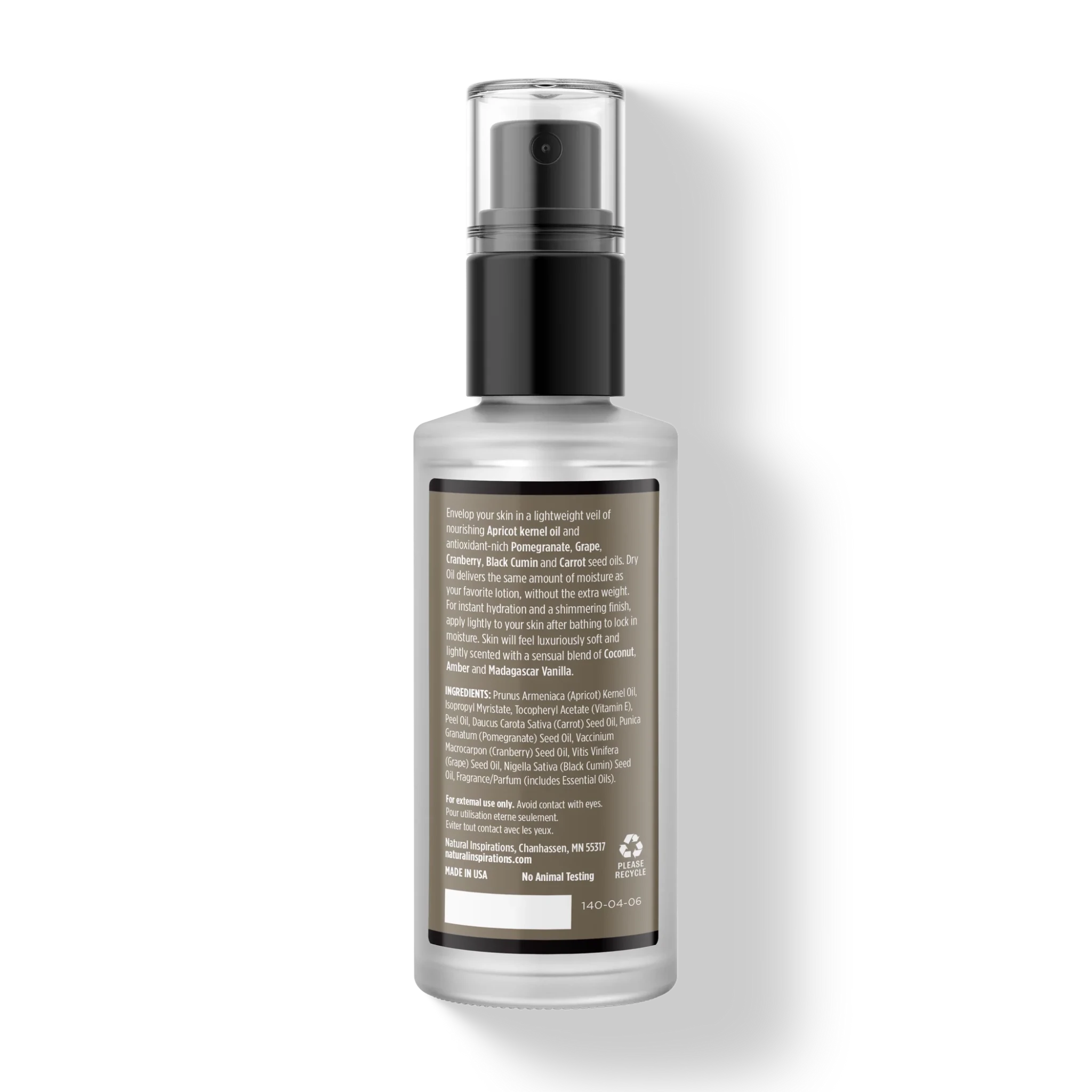 Natural Inspirations Coconut Ambre Vanille Body + Face Dry Oil