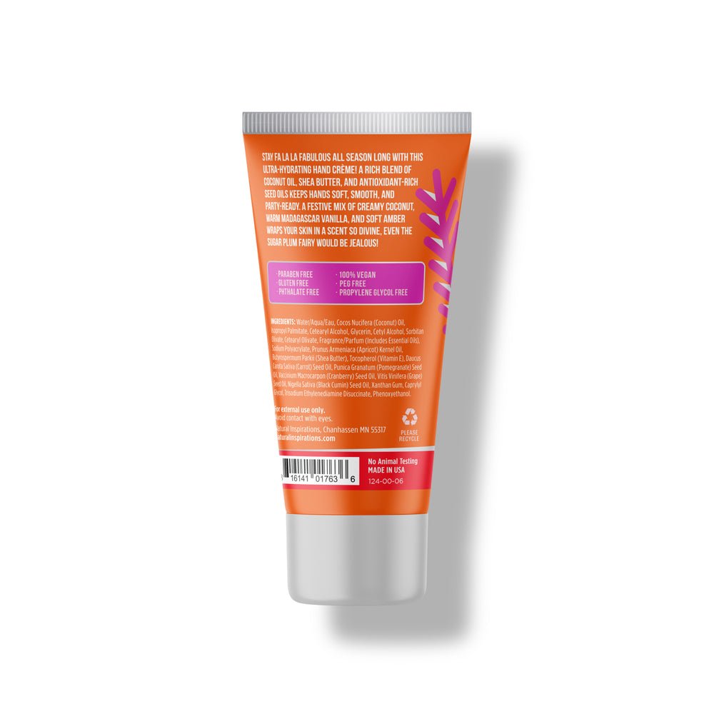 Natural Inspirations Fa La La Fabulous – Coconut Vanilla Mini Hand Crème - Juli's Wearable Art