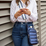 Navy Blue Shiny Hydrobag® with Navy & Silver Strap - Juli's Wearable Art