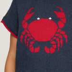 Navy Crab Print Knit Sweater Top | Navy - Juli's Wearable Art