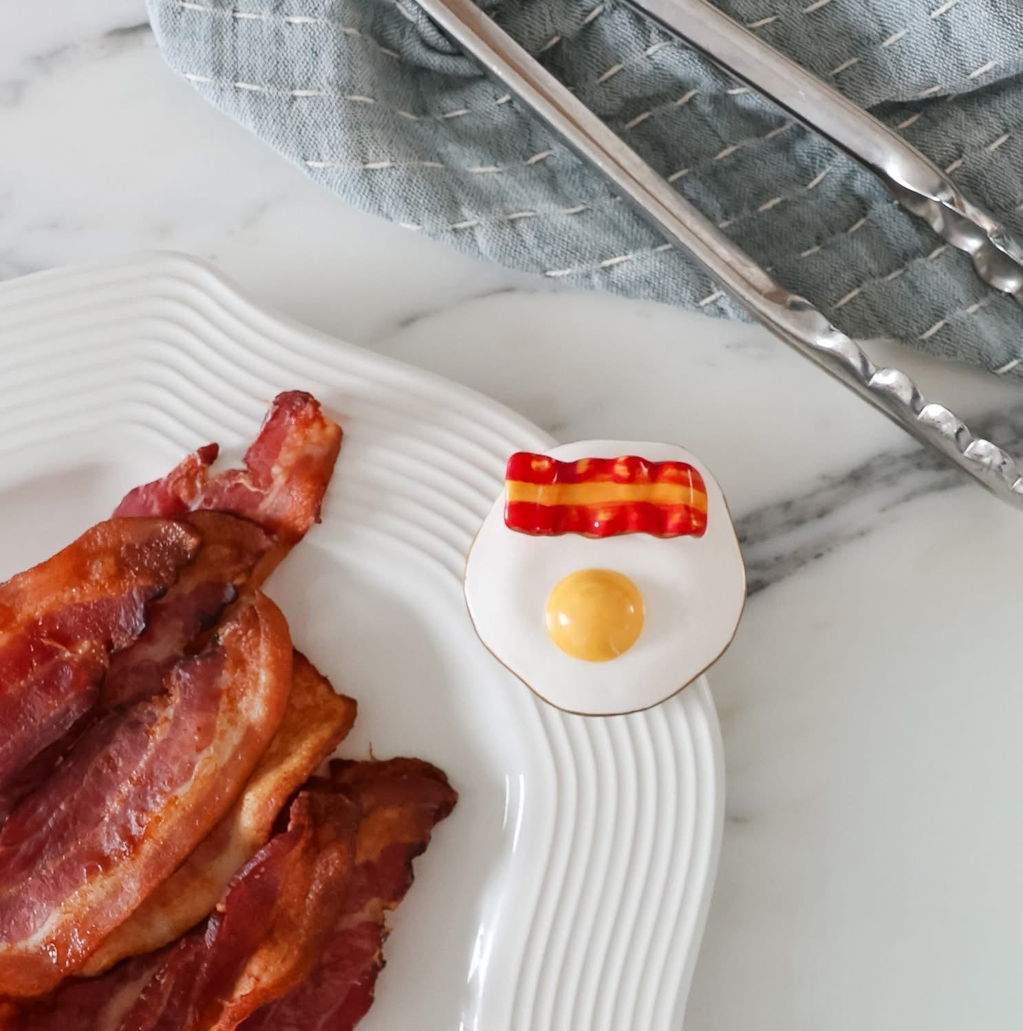 Nora Fleming Wakey Wakey Mini - Eggs & Bacon - Juli's Wearable Art