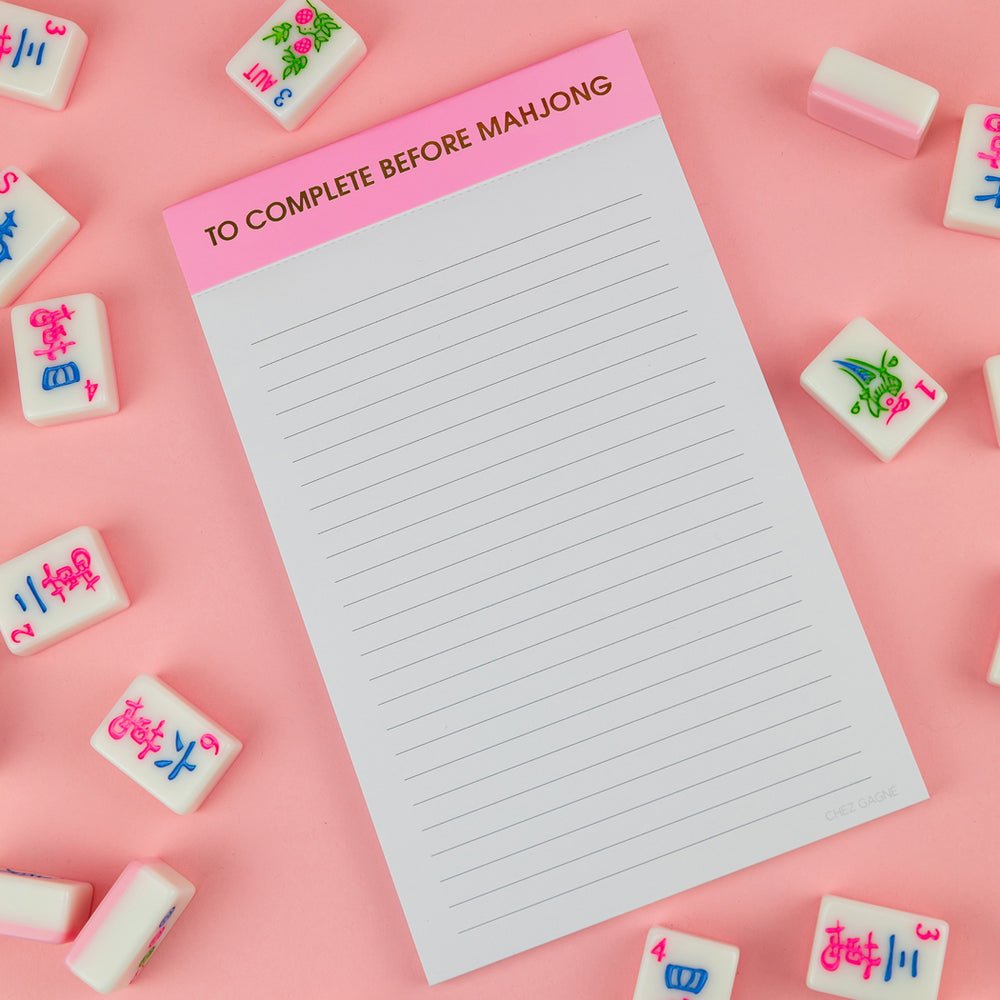 Notepad | To Complete Before Mahjong - Juli's Wearable Art