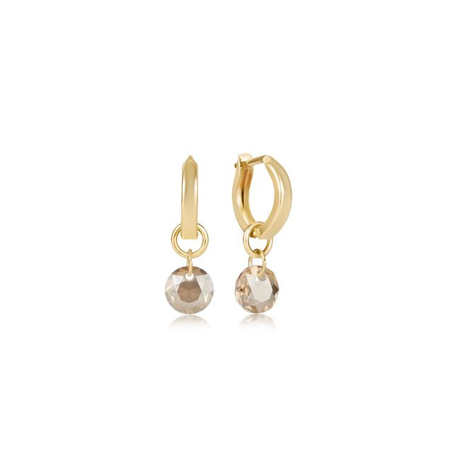 enewton Birthstone Huggie Gold Hoop Earrings | Reflection Small Charm | November