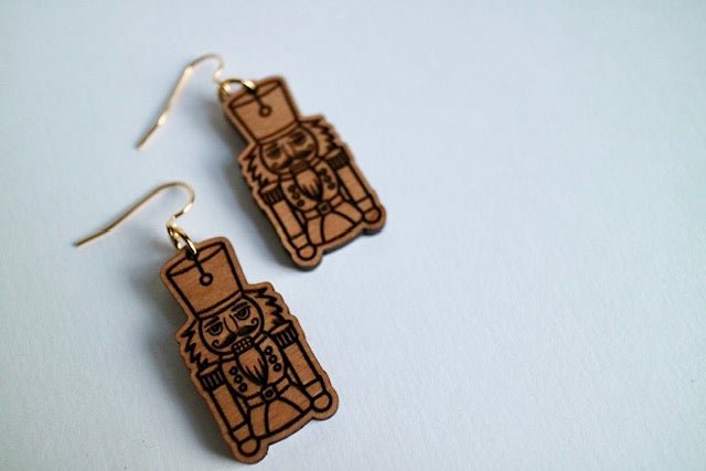 Nutcracker Wood Earrings - Juli's Wearable Art