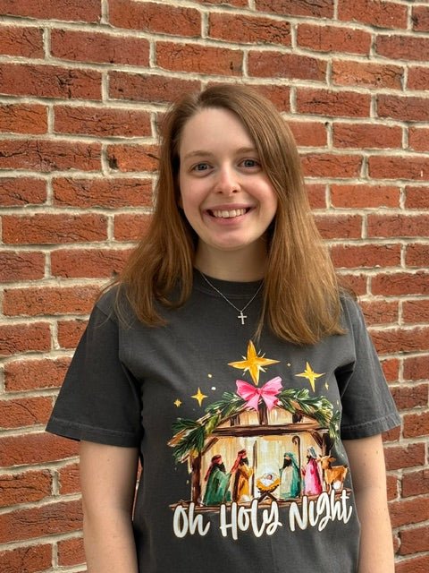 Oh Holy Night Christmas Nativity Graphic Tee - Juli's Wearable Art