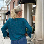 Olivia by Habitat Confetti Pop Party Sweater | Teal - Juli's Wearable Art