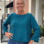 Olivia by Habitat Confetti Pop Party Sweater | Teal - Juli's Wearable Art