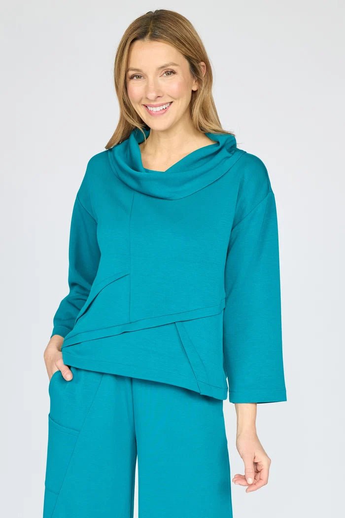 Olivia by Habitat Feather Lux Knit Crossroads Cowl | Teal