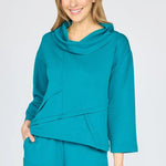 Olivia by Habitat Feather Lux Knit Crossroads Cowl | Teal - Juli's Wearable Art