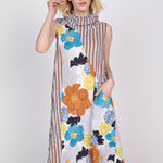 Olivia by Habitat Siesta Floral Crinkle Crepe Every Where Dress | Cinnamon - Juli's Wearable Art