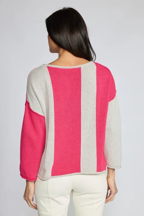 Olivia by Habitat Vertical Vibes Pullover Sweater | Magenta - Juli's Wearable Art
