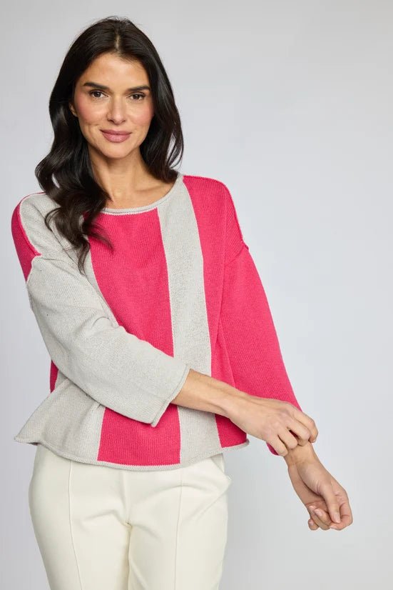 Olivia by Habitat Vertical Vibes Pullover Sweater | Magenta