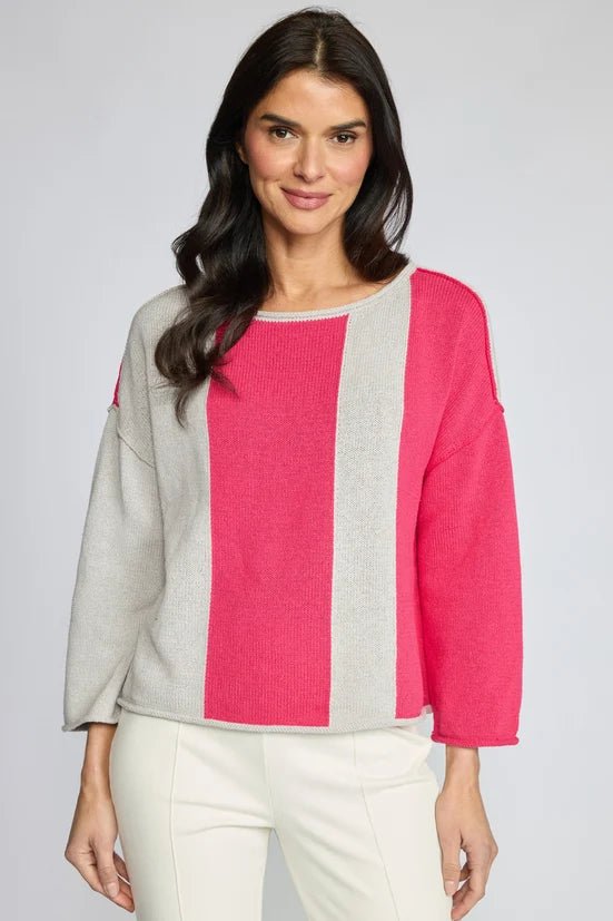 Olivia by Habitat Vertical Vibes Pullover Sweater | Magenta