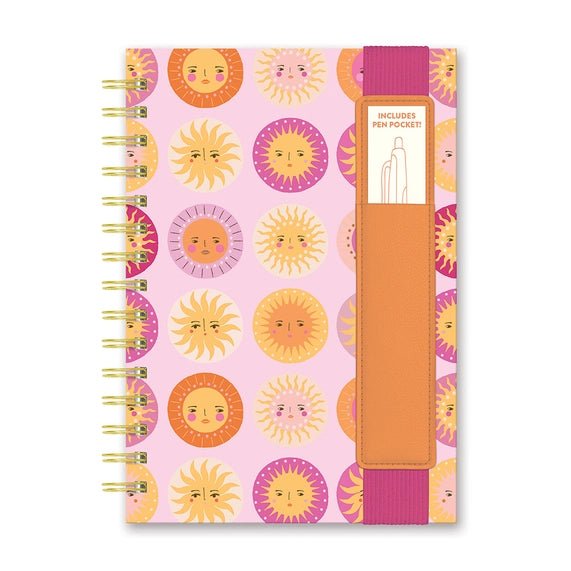 On the Sunny Side Oliver Notebook with Pen Pocket - Juli's Wearable Art