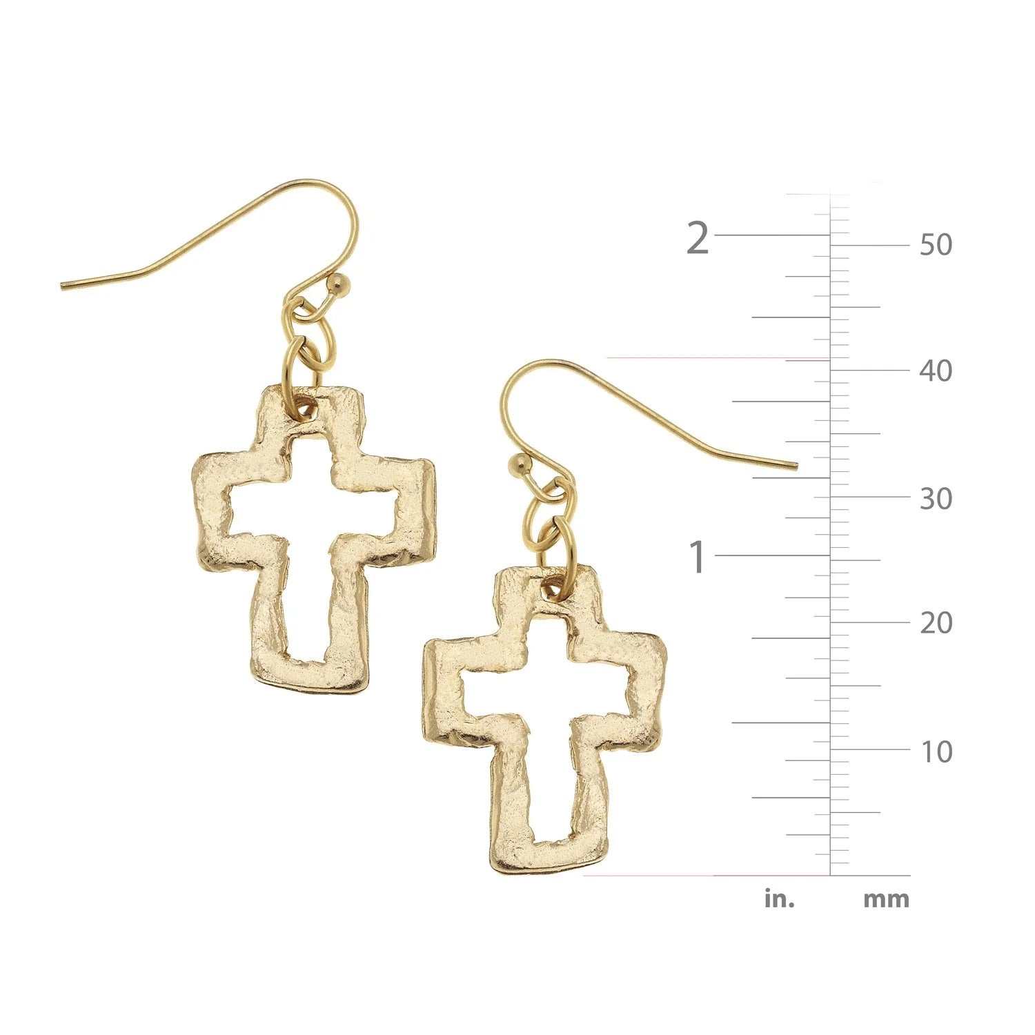 Susan Shaw Open Cross Earrings | Gold or Silver