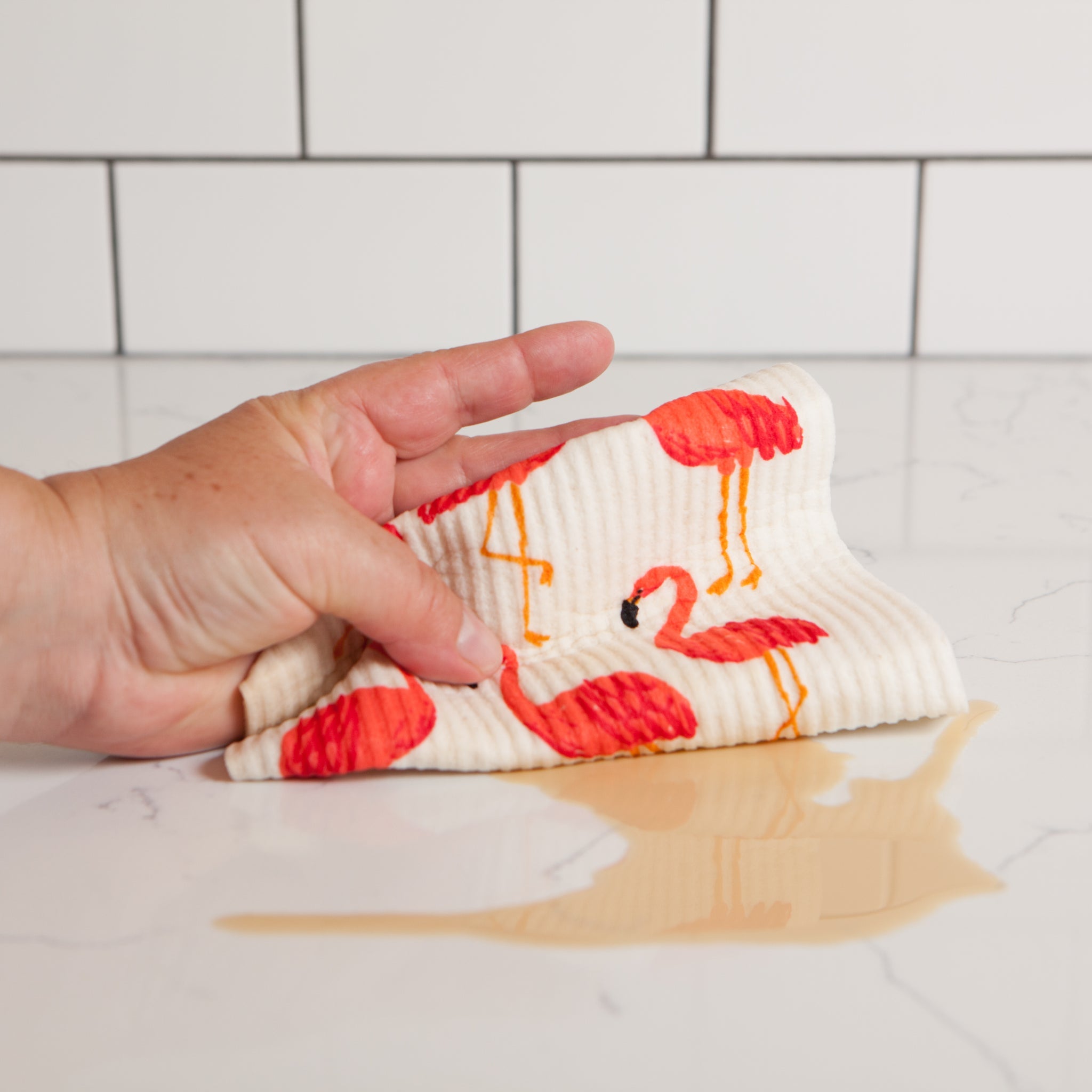 Flamingos Swedish Sponge Cloth