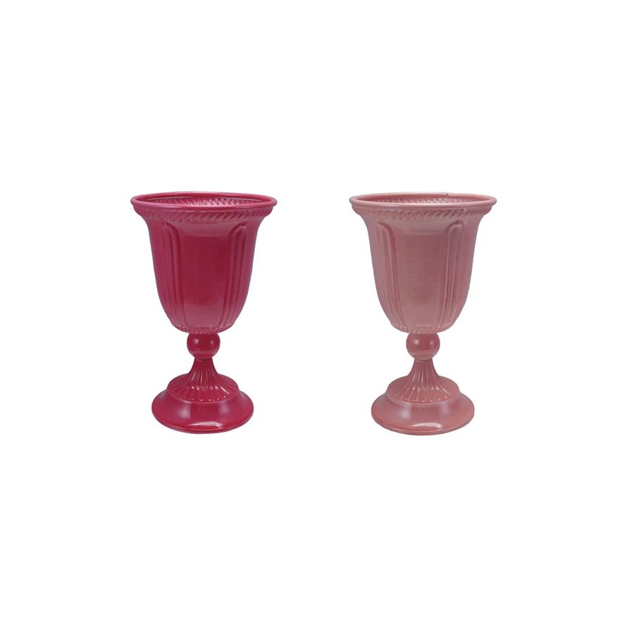 Painted Metal Footed Containers - Juli's Wearable Art