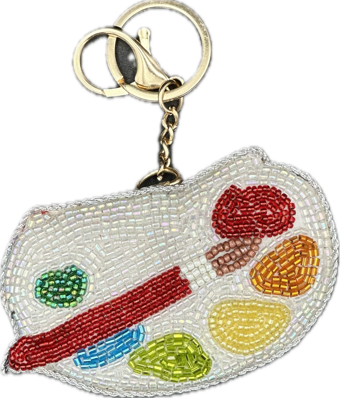 Painter Pallet Beaded Bag Charm