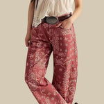 Paisley Pattern Straight Pants - Juli's Wearable Art