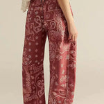 Paisley Pattern Straight Pants - Juli's Wearable Art