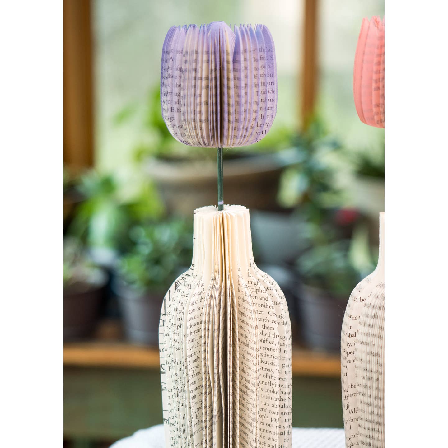 Paper - Sculpted Book Flower with Vase - Juli's Wearable Art
