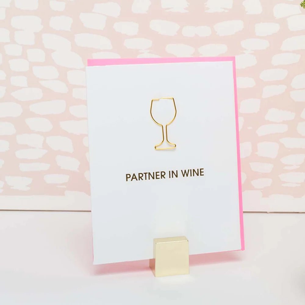 Partner in Wine | Paper Clip Letterpress Card - Juli's Wearable Art