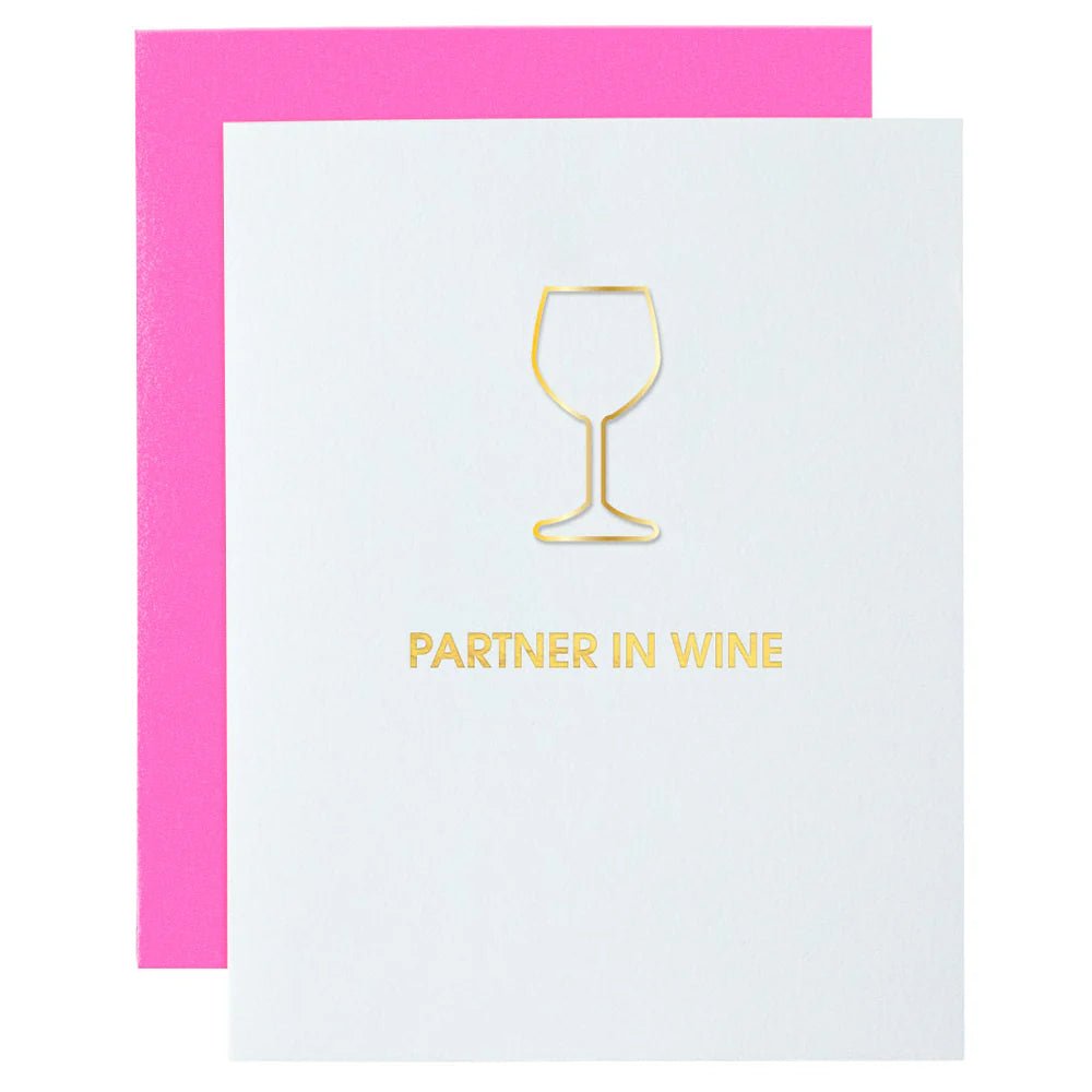 Partner in Wine | Paper Clip Letterpress Card - Juli's Wearable Art