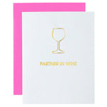 Partner in Wine | Paper Clip Letterpress Card - Juli's Wearable Art