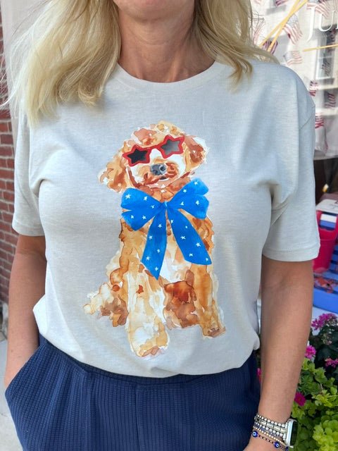Patriotic Doodle Pup Tee