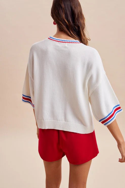 Patriotic Pup Graphic Sweater - Juli's Wearable Art