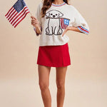 Patriotic Pup Graphic Sweater - Juli's Wearable Art