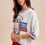 Patriotic Pup Graphic Sweater - Juli's Wearable Art