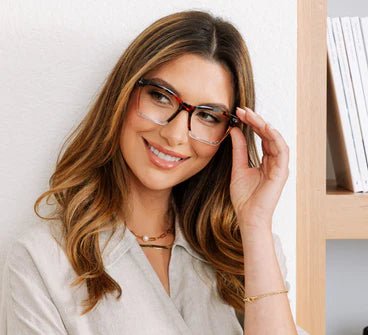 Peepers Blue Light Readers | Birdie | Blue Quartz Colorblock - Juli's Wearable Art