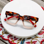 Peepers Blue Light Readers | Take a Bow | Tortoise + Blush - Juli's Wearable Art