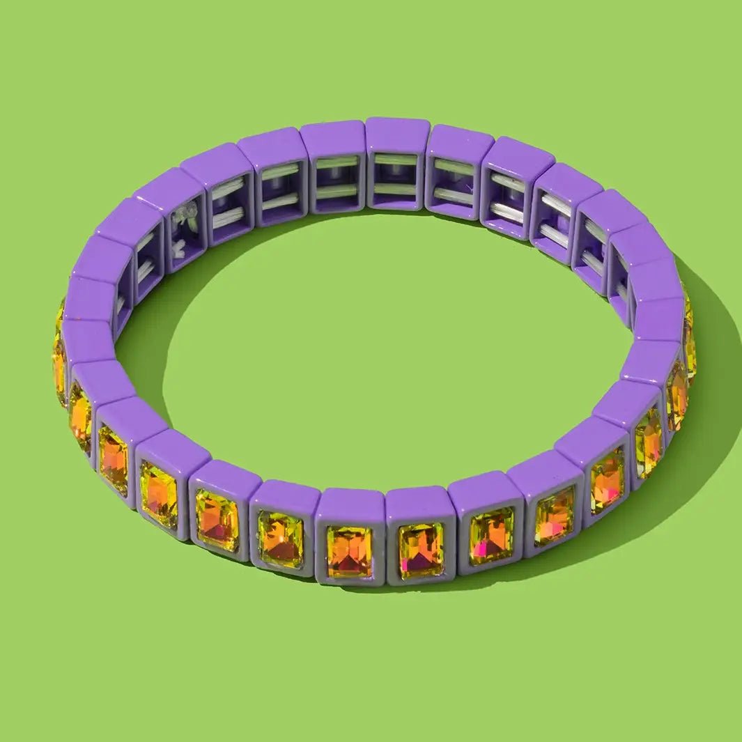 Penelope Enamel Stretch Bracelet | Lavender - Juli's Wearable Art