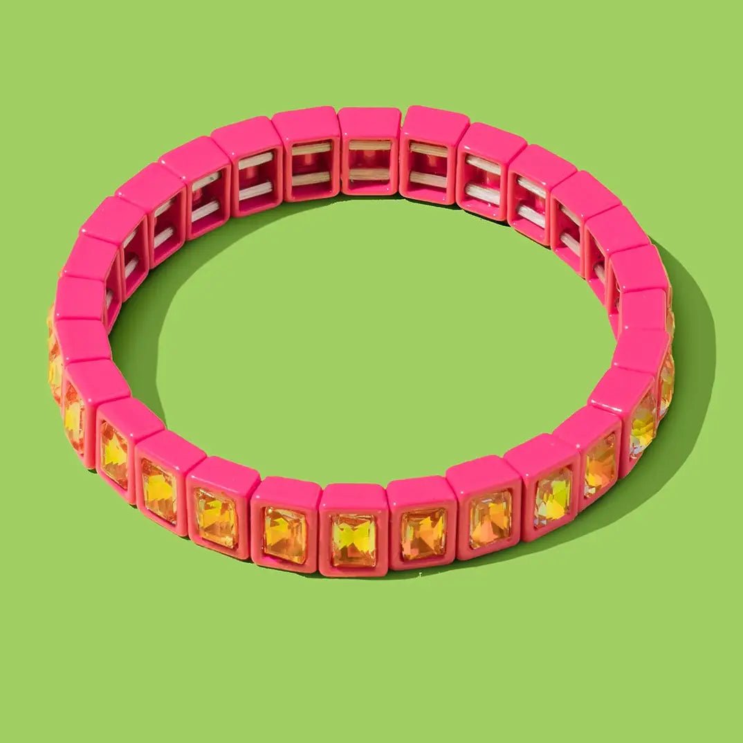 Penelope Enamel Stretch Bracelet | Pink - Juli's Wearable Art