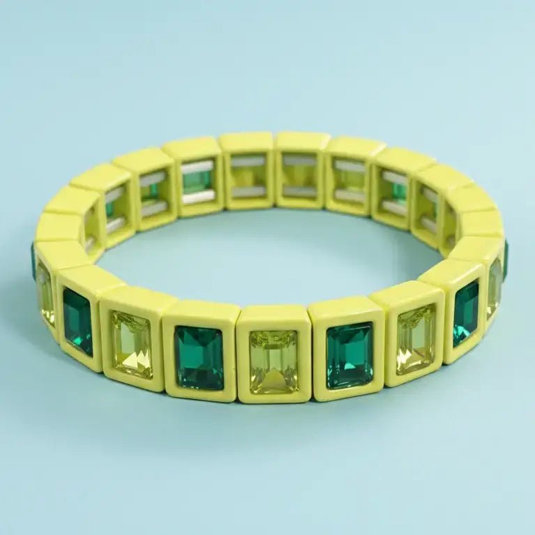 Penelope Enamel Stretch Bracelet | Yellow - Juli's Wearable Art