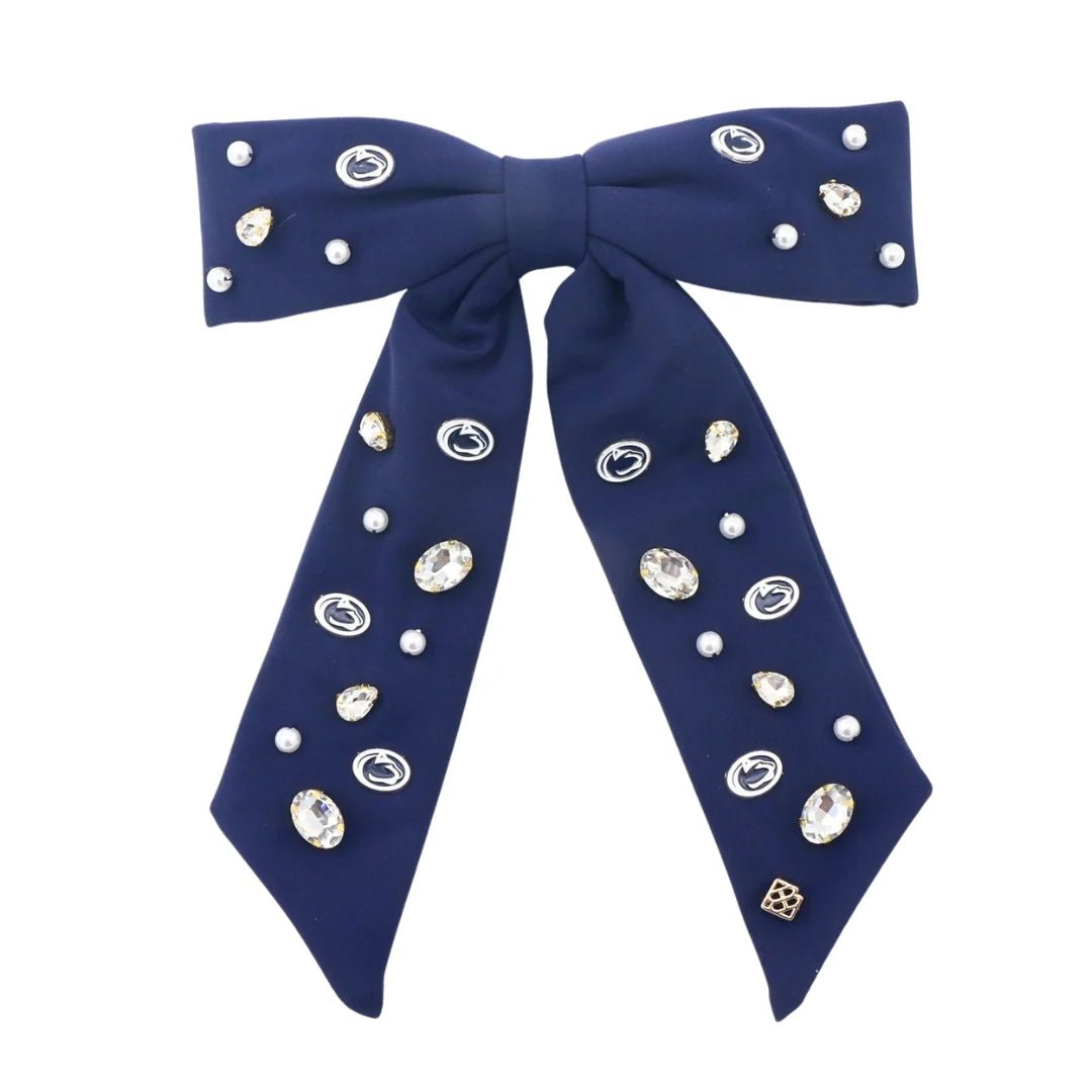 Penn State Bow Barrette | Navy - Juli's Wearable Art