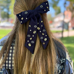 Penn State Bow Barrette | Navy - Juli's Wearable Art